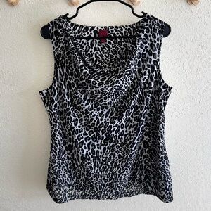 212 Collection Monochrome Leopard Print Sleeveless Top